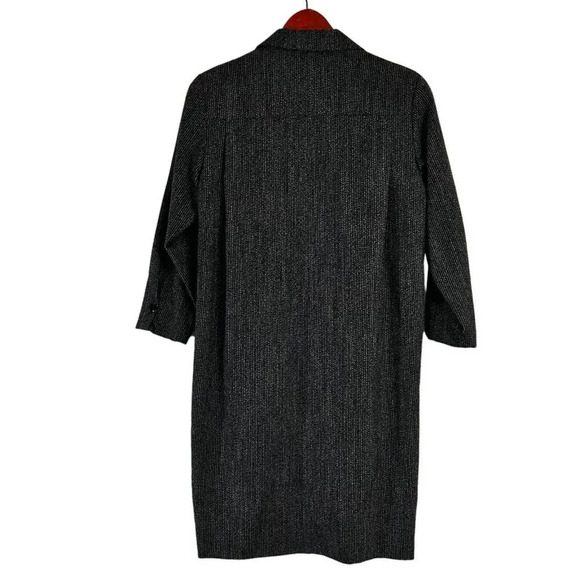 Anne Klein II Long Button Up Dark Grey Pea Coat Size 8 Womens Pockets - Picture 2 of 9